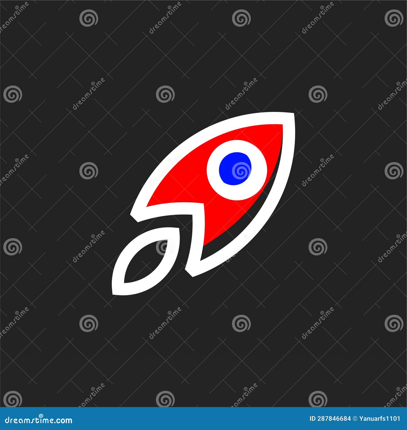 Rocket Space Craft Logo Design Concept Template Stock Illustration