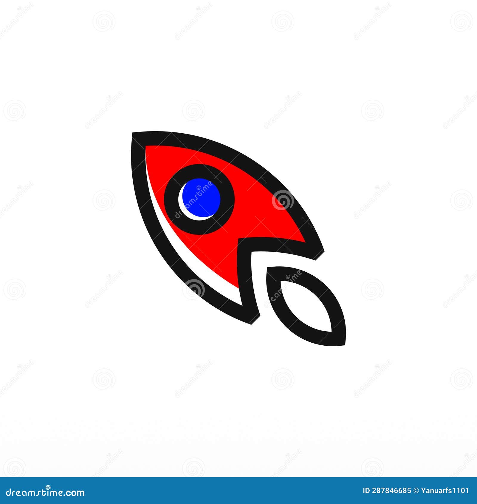 Rocket Space Craft Logo Design Concept Template Stock Vector