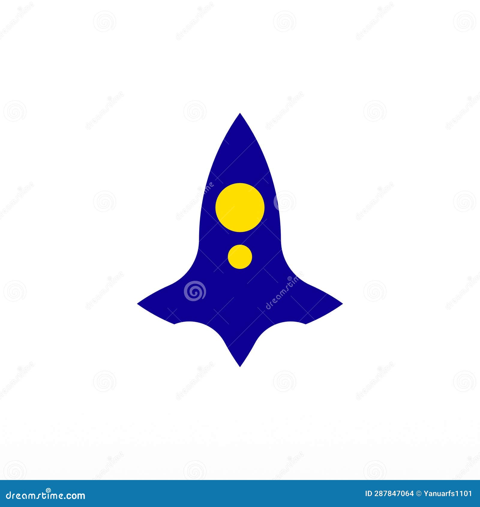 Rocket Space Craft Logo Design Concept Template Stock Illustration