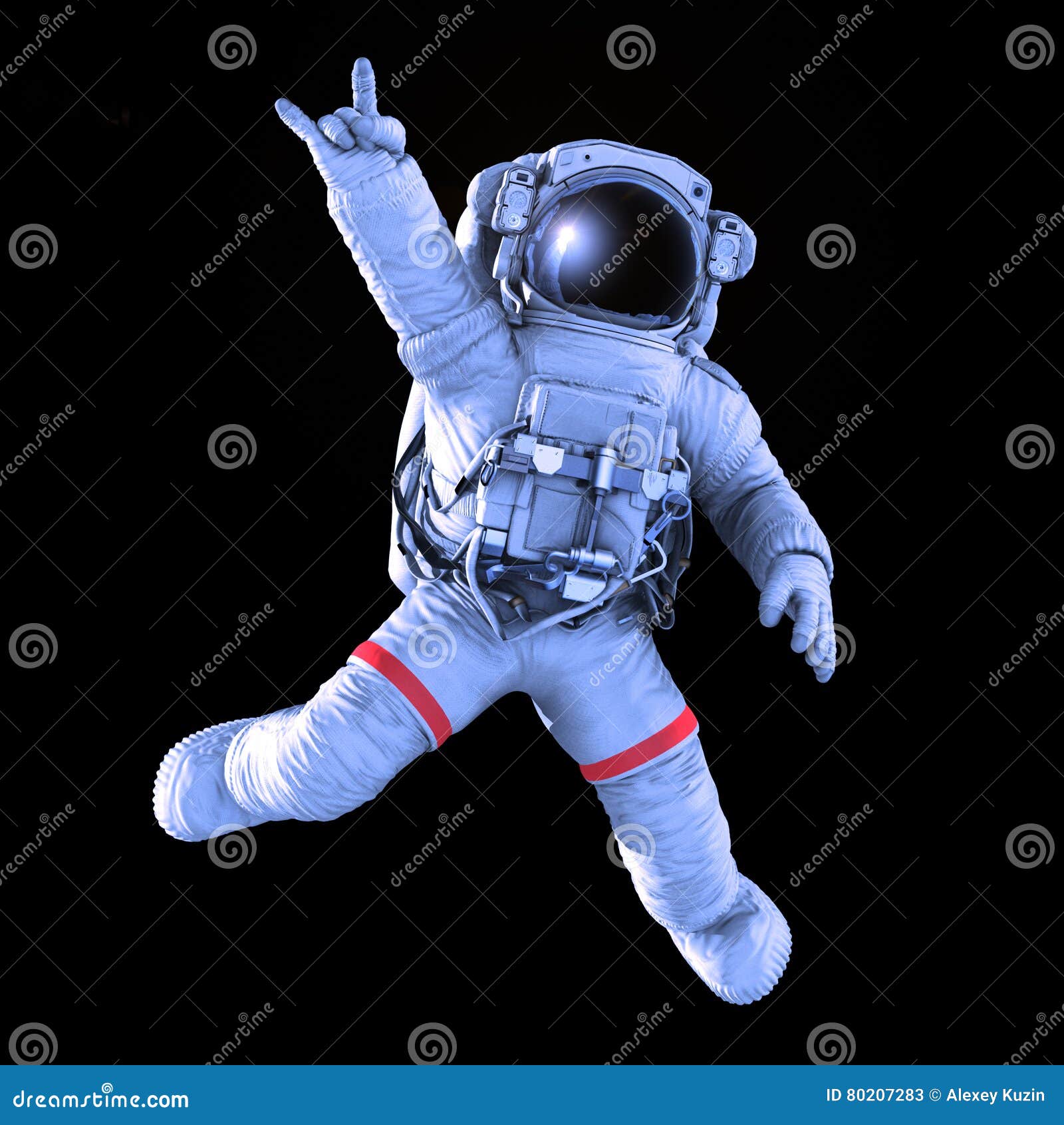 rocking astronaut, 3d render