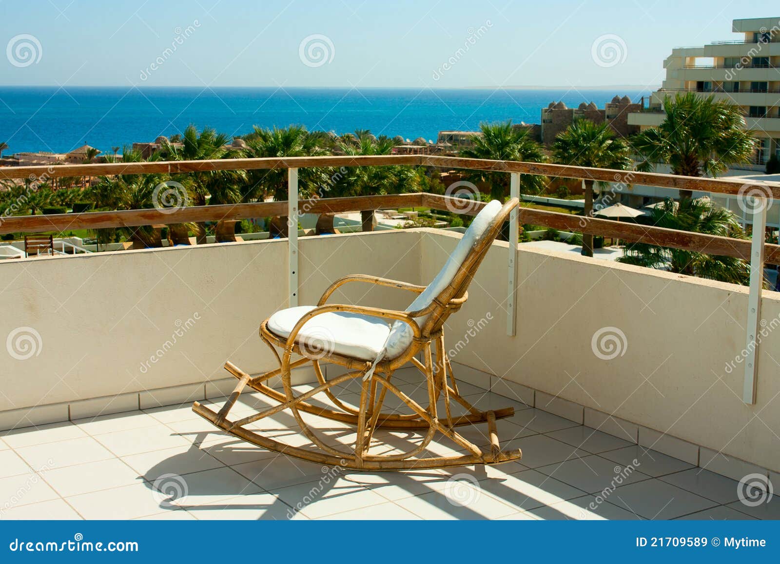 Rocking chair on balcony stock image. Image of recreation 21709589