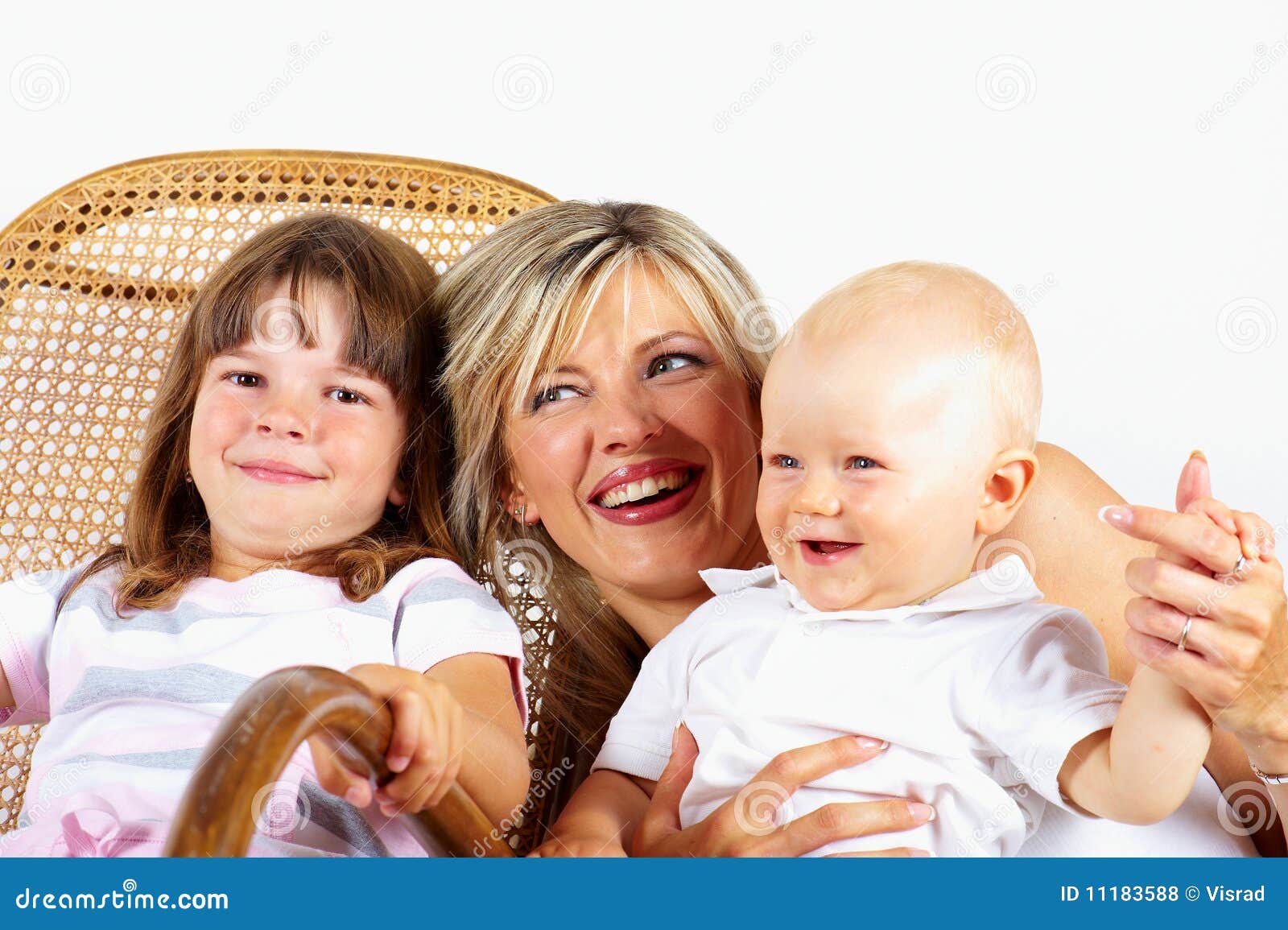 Rocking Chair Mother and Son and Daughter Stock Photo Image of baby, entertain 11183588