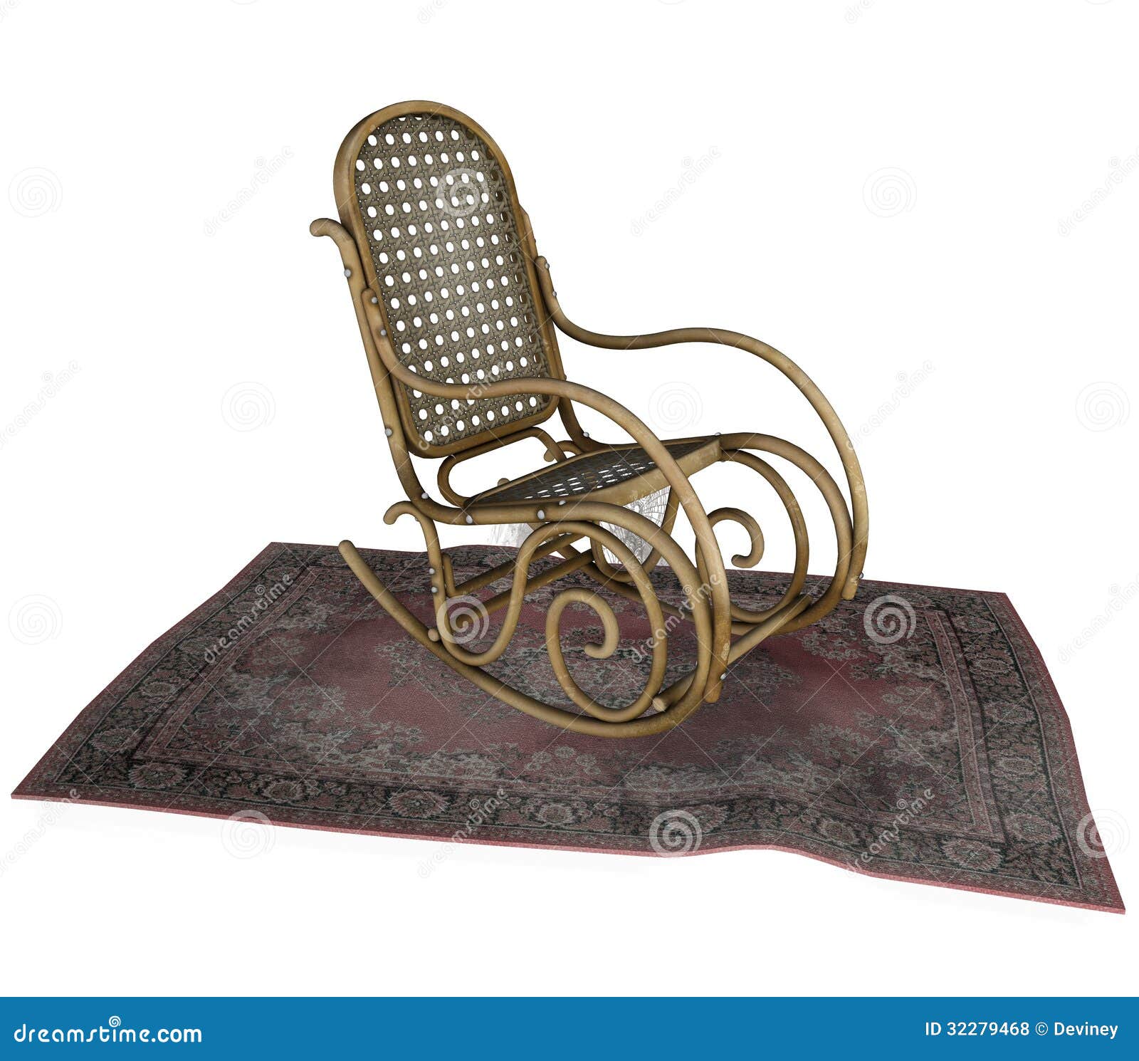 Rocking Chair On Old Rug Royalty Free Stock Photos - Image: 32279468