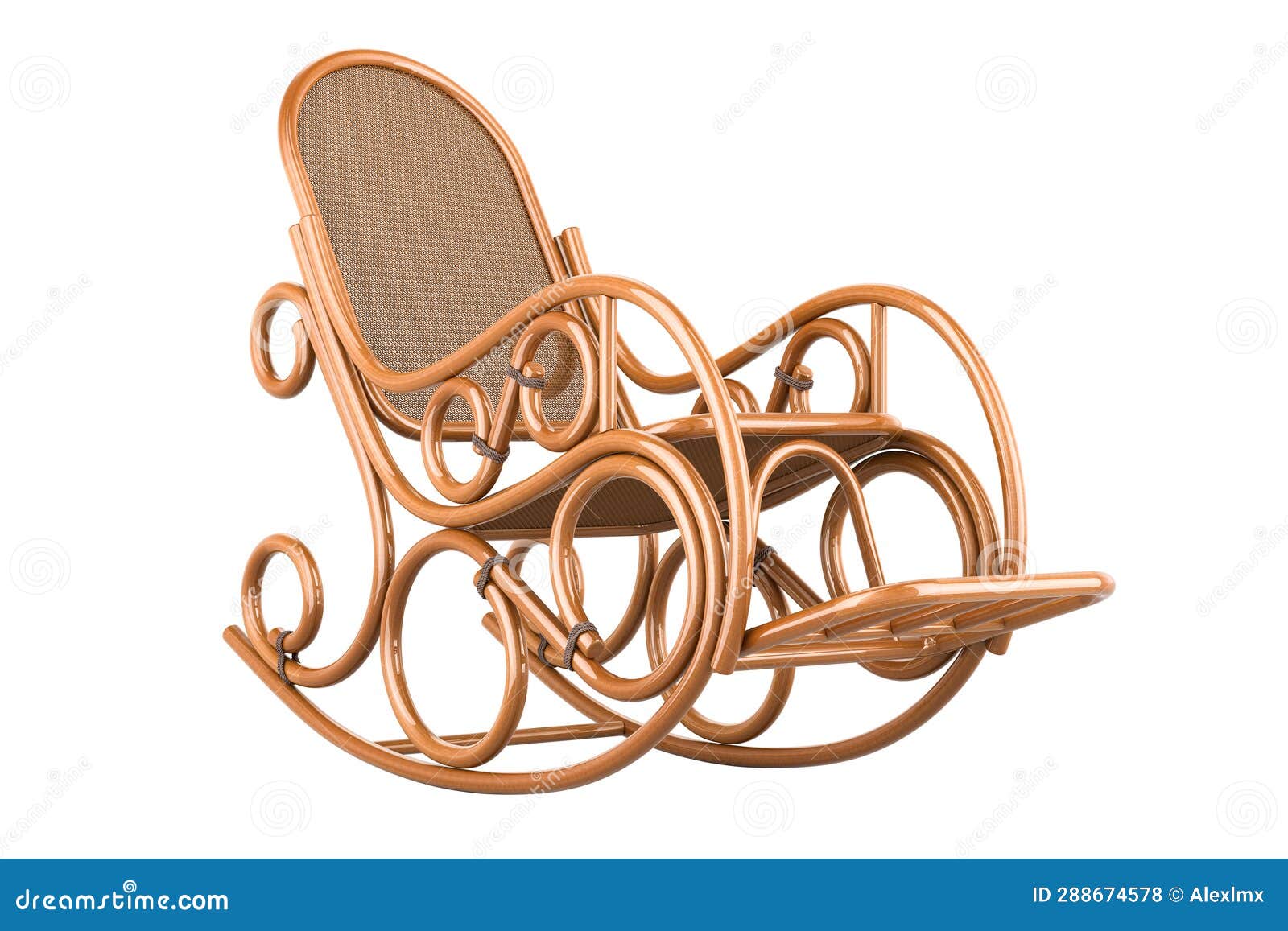 Rocking Chair, Rocker. 3D Rendering Stock Illustration Illustration