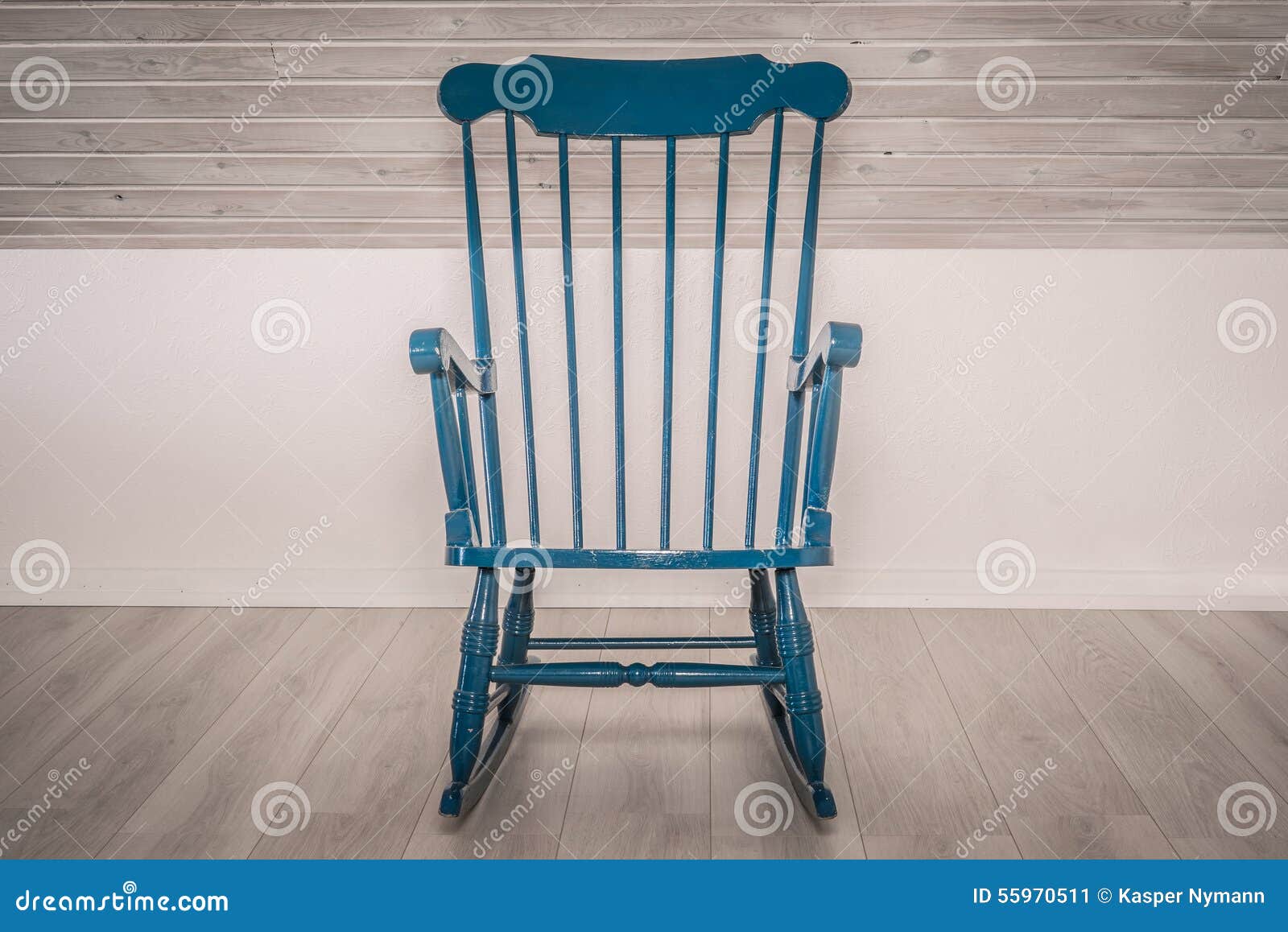 Rocking Chair on Wooden Floor Stock Image Image of isolated, design