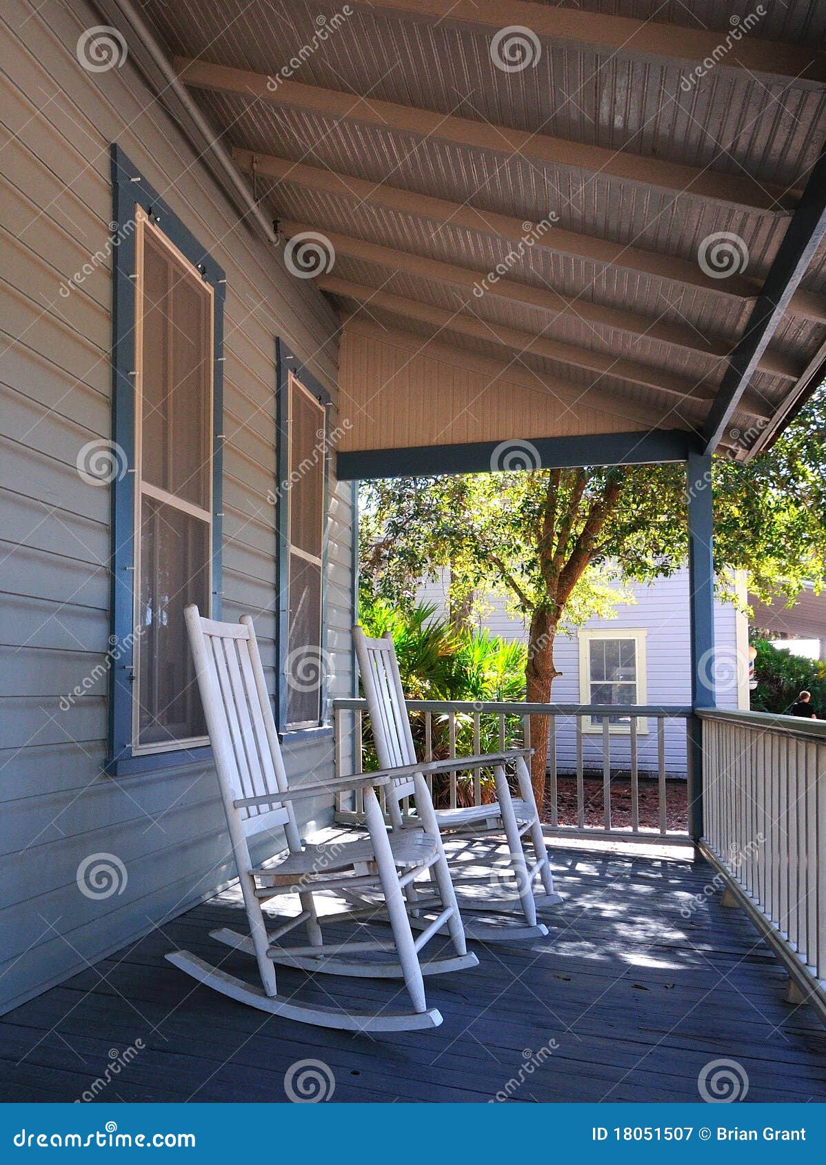 Rocking Chairs On Front Porch In North Carolina Stock Image