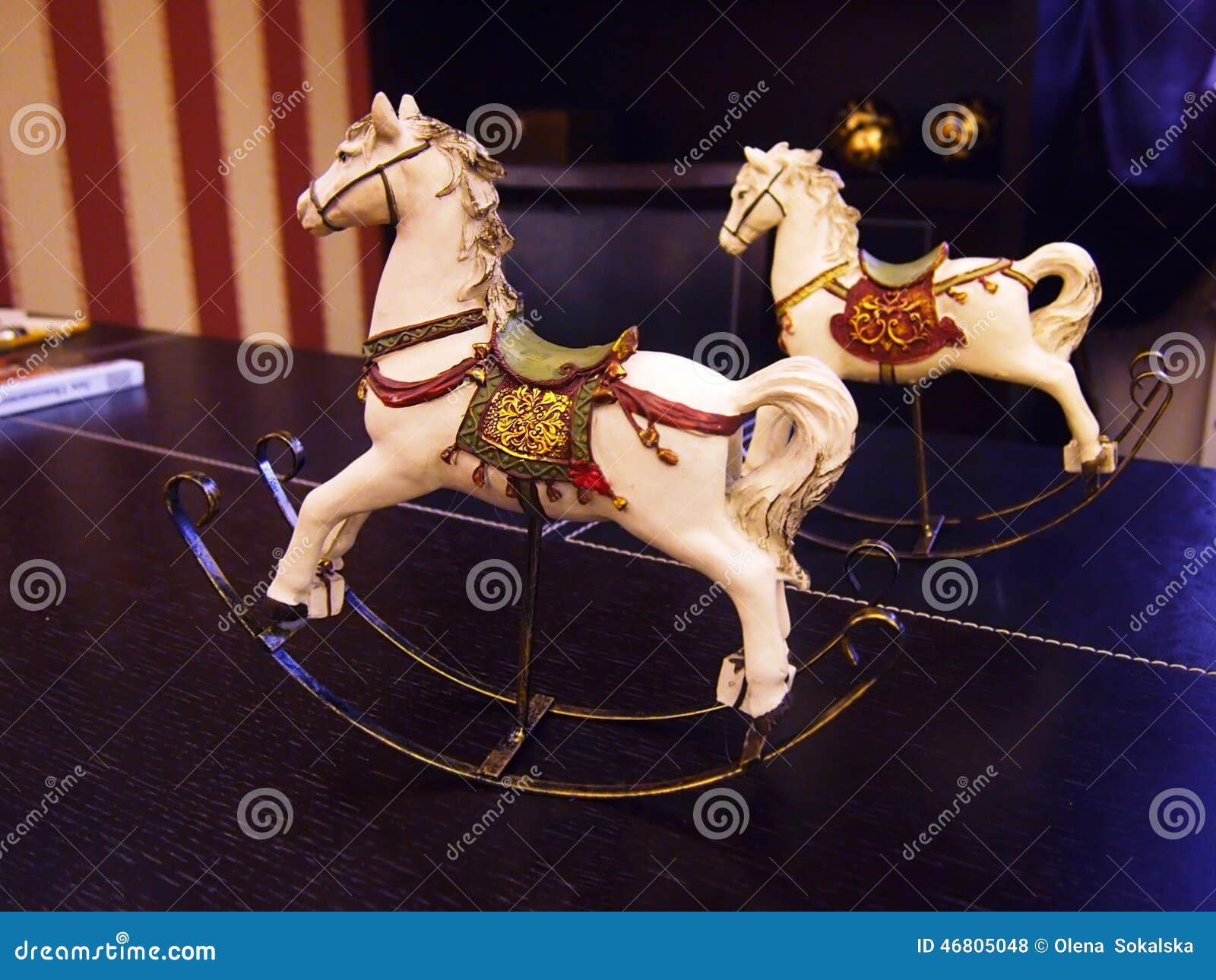 Rocking horses stock photo. Image of decoration, brown 46805048