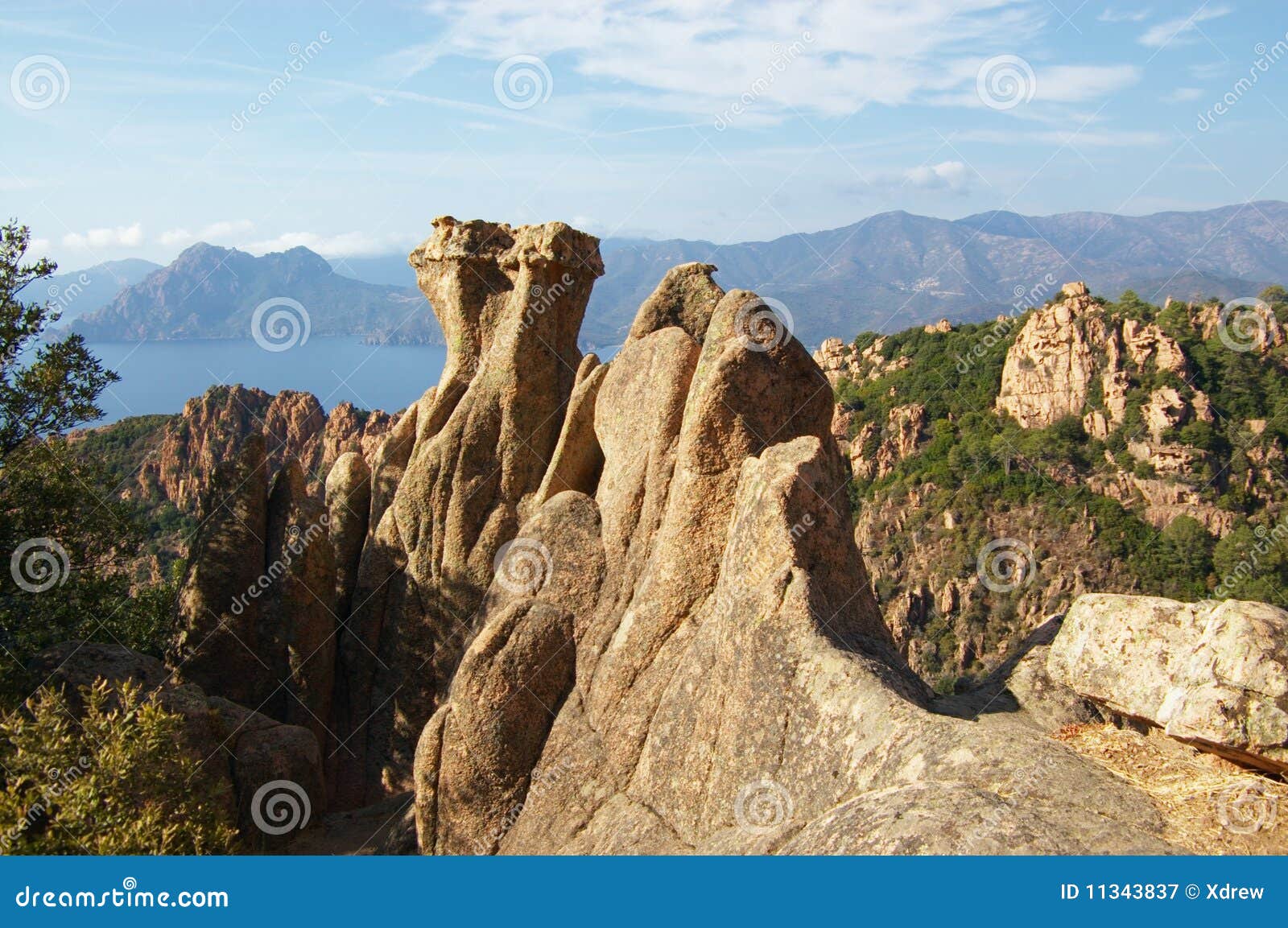 rocks of calanche de piana in corsica