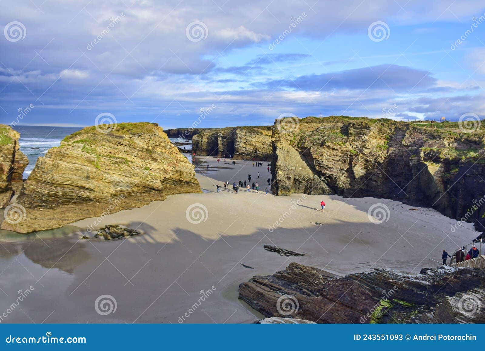 rocks on a sandy beach. praia de augas santas, ribadeo