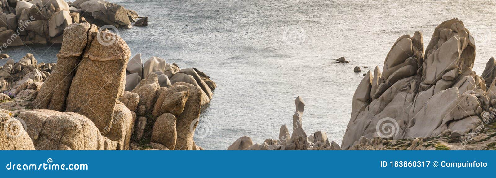 rocks and sea in palua on sardinia island