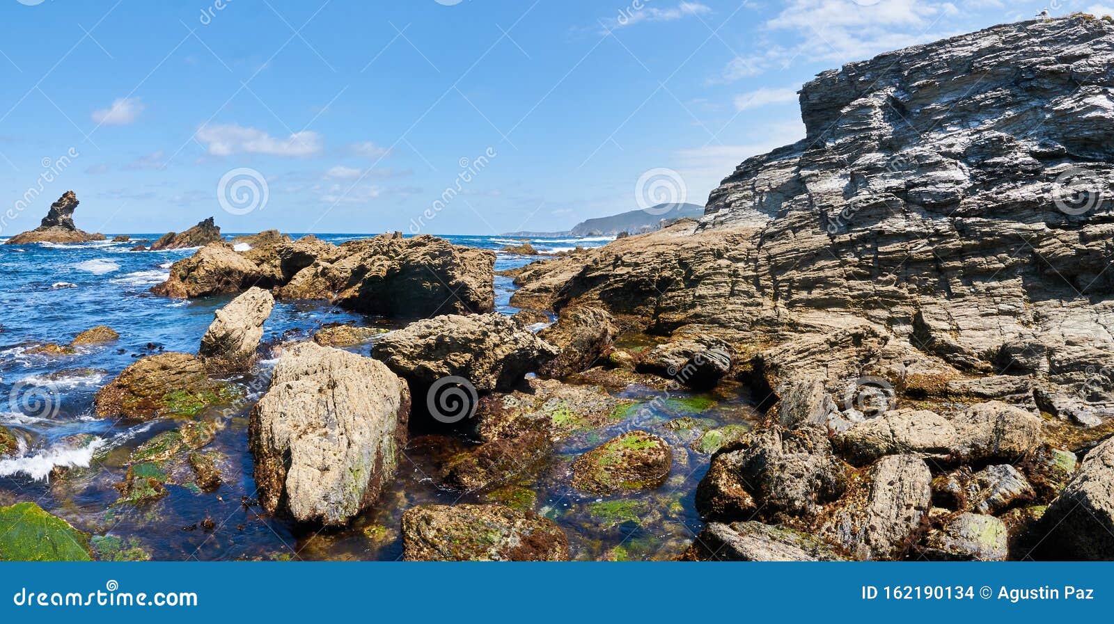 rocks at the seaside in pena furada beach. ortigueira. coruna. spain