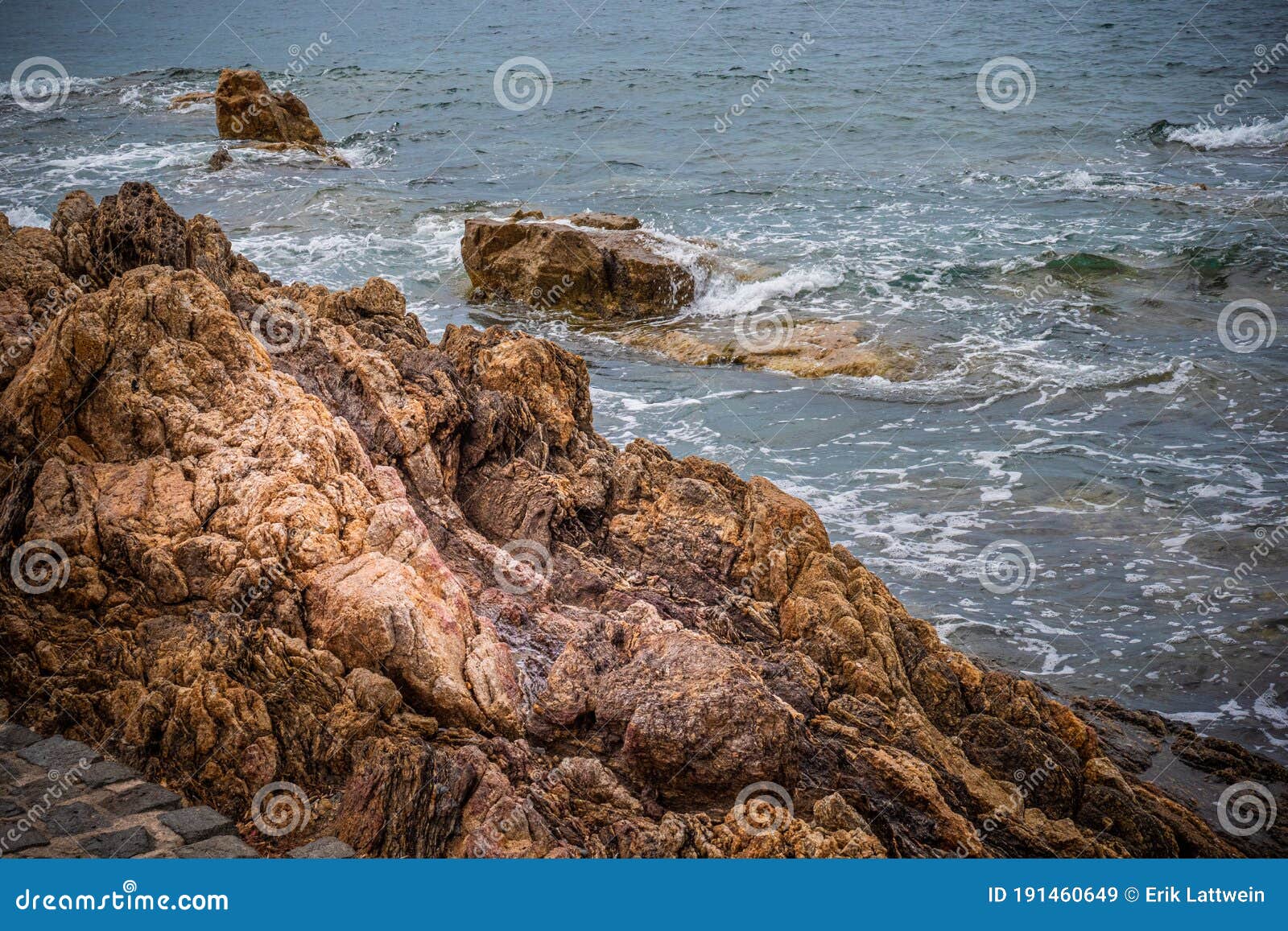 rocks in the water of the mediterranian sea