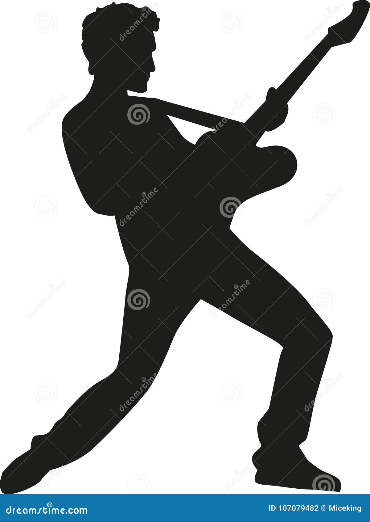 rockstar silhouette with electric guitar