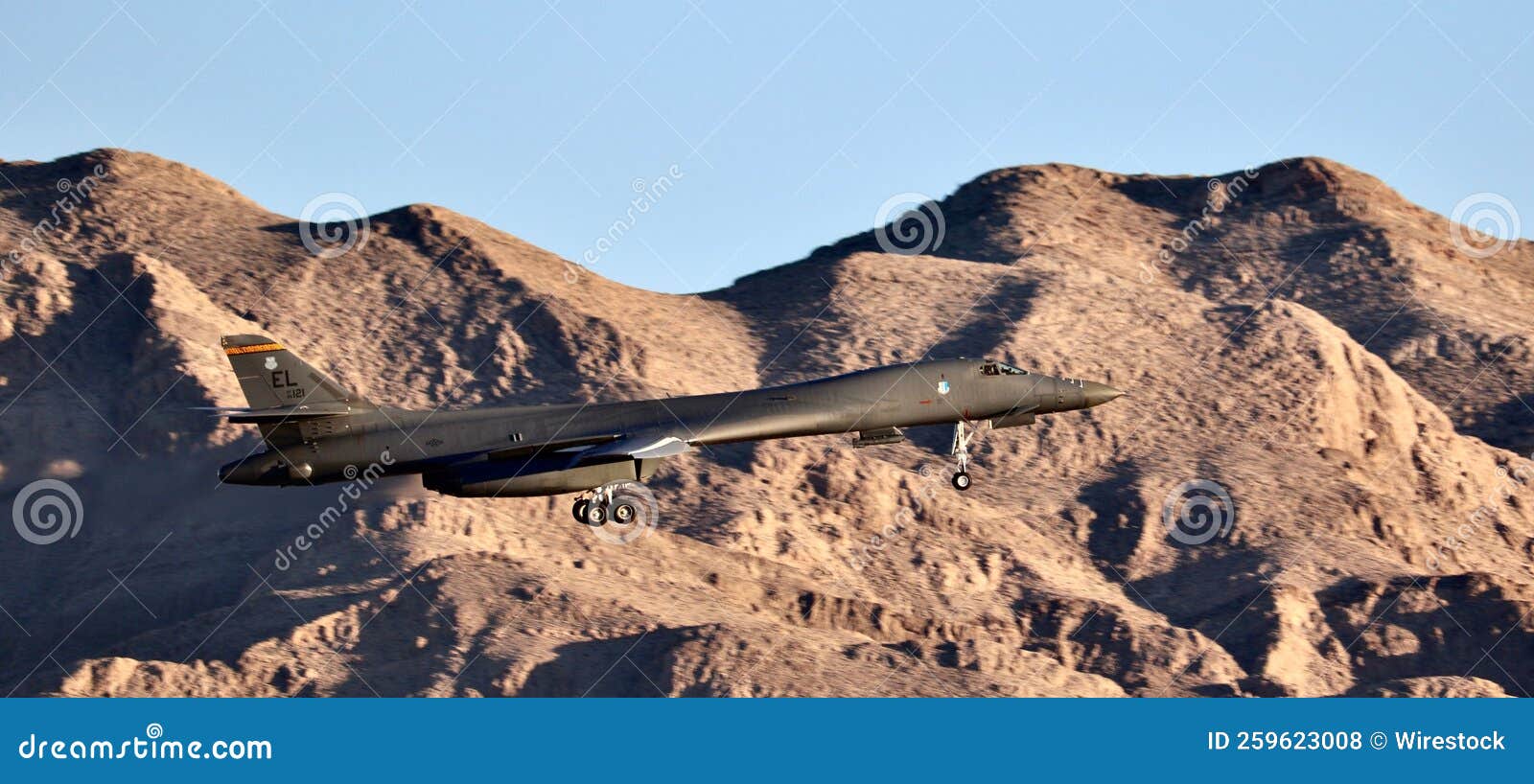 Rockwell B1 Bomber Landing at Nellis AFB Editorial Stock Photo Image