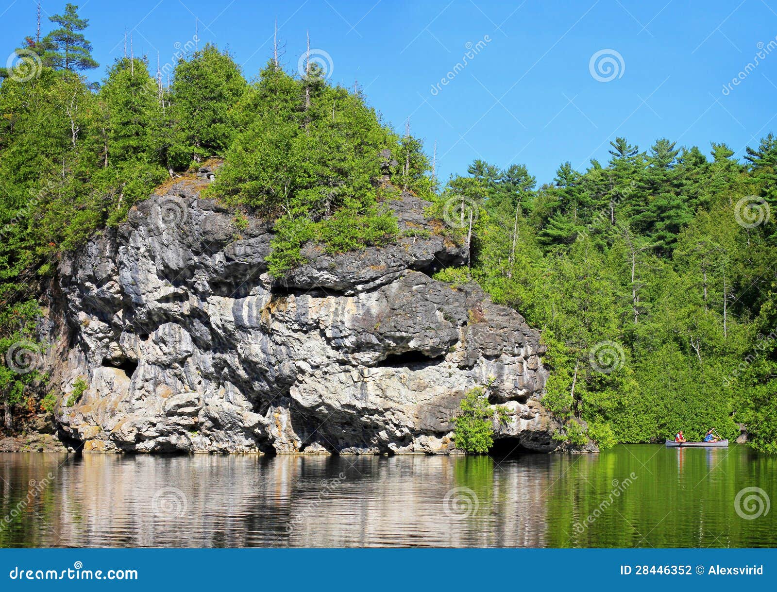 Rockwood lake stock photo. Image of nature, pine, rockwood 28446352