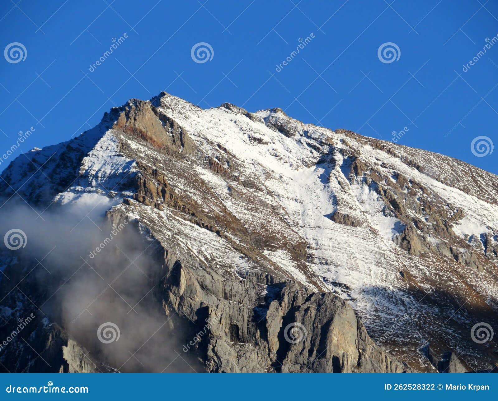 rocky alpine peak haldensteiner calanda 2805 m in the calanda mountain massif between the taminatal and rheintal river valleys