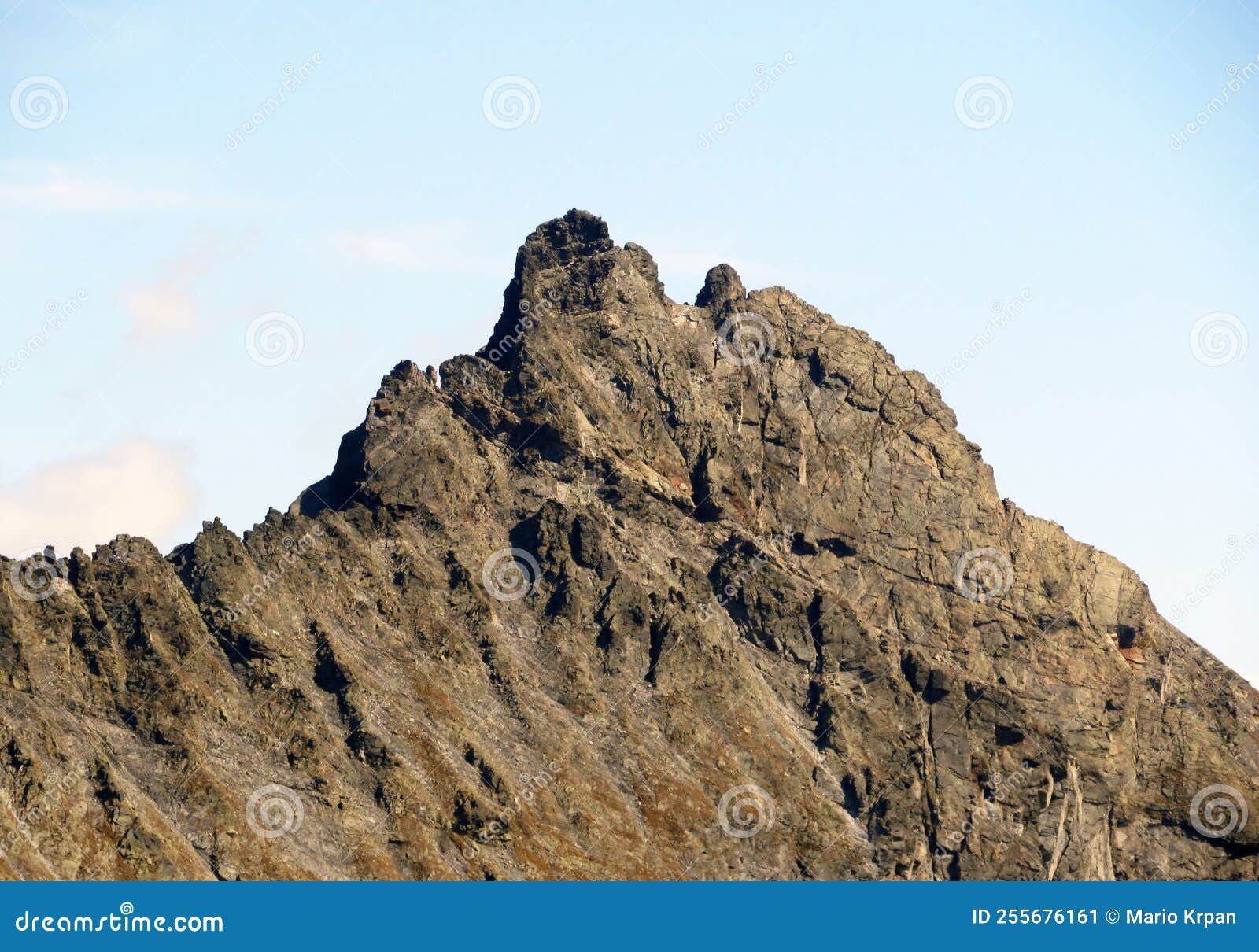 rocky alpine peak unghÃÂ¼rhÃÂ¶rner or unghuerhoerner 2994 m of the silvretta alps mountain range in the swiss alps massif, davos