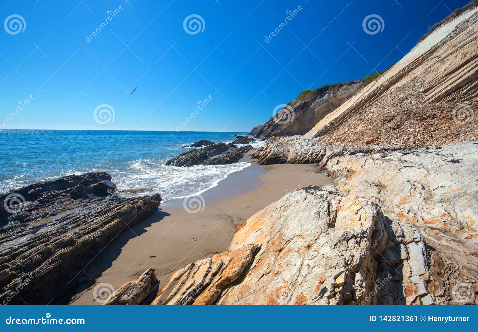 rocky beach near goleta at gaviota beach state park on the central coast of california usa