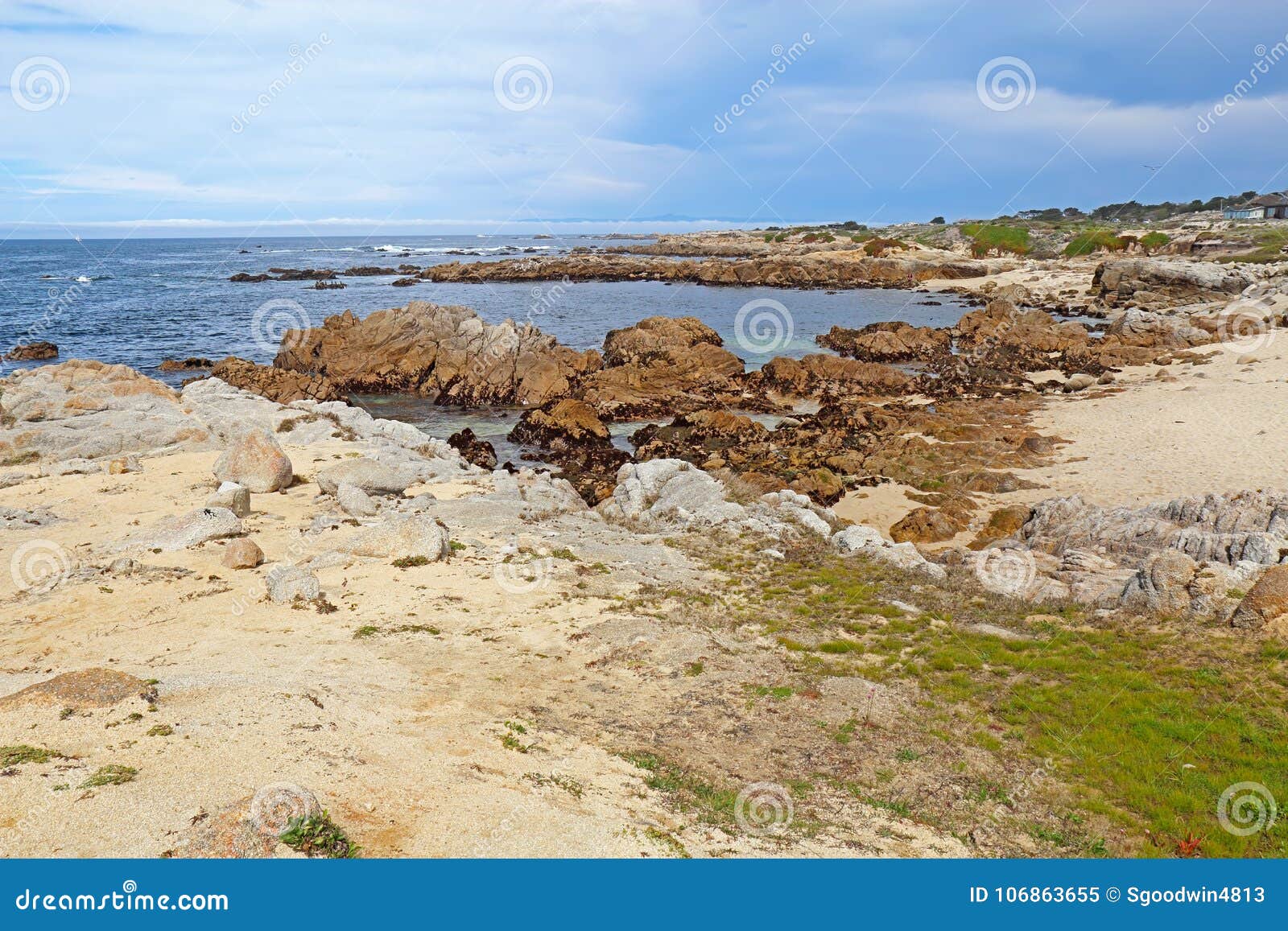 rocky bluffs and tide pools at asilomar state beach