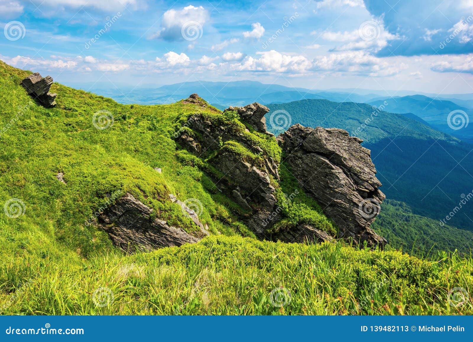 Edge Of Steep Slope On Rocky Hillside In Cloudy Weather. Dramatic Scenery  In Mountains Stock Photo, Picture and Royalty Free Image. Image 81704261.