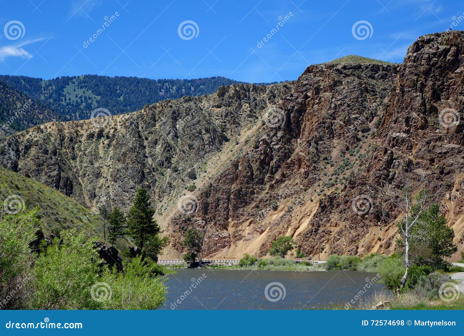 Rocky Cliffs North Fork, Idaho Stock Photo Image of nature, america