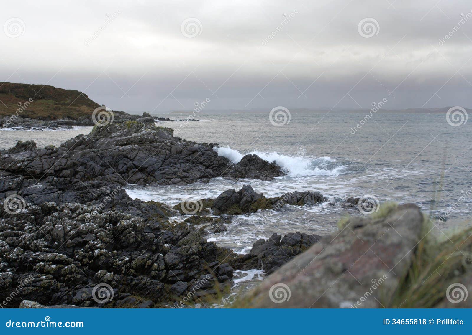 Rocky coast in Scotland stock photo. Image of gaelic - 34655818