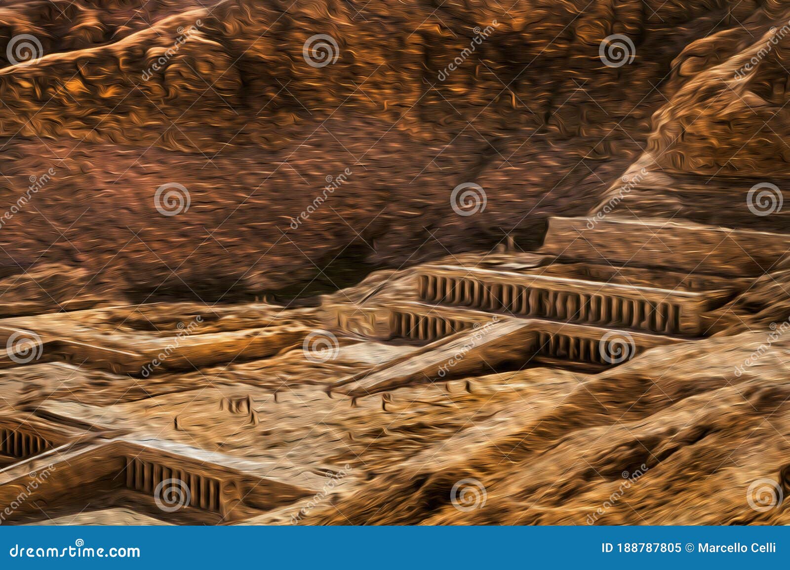 rocky crag behind hatshepsut temple in tebas