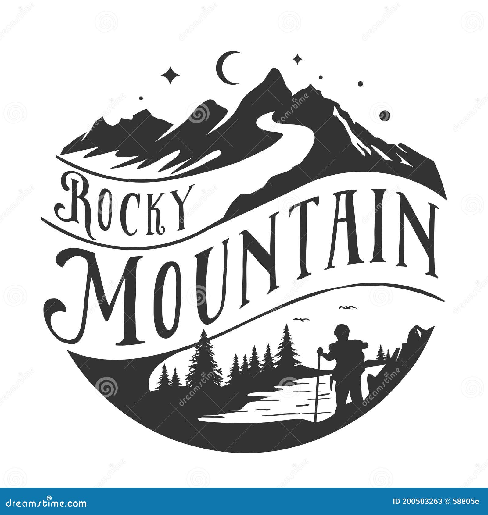 rocky mountain outdoor adventure travel   logo template