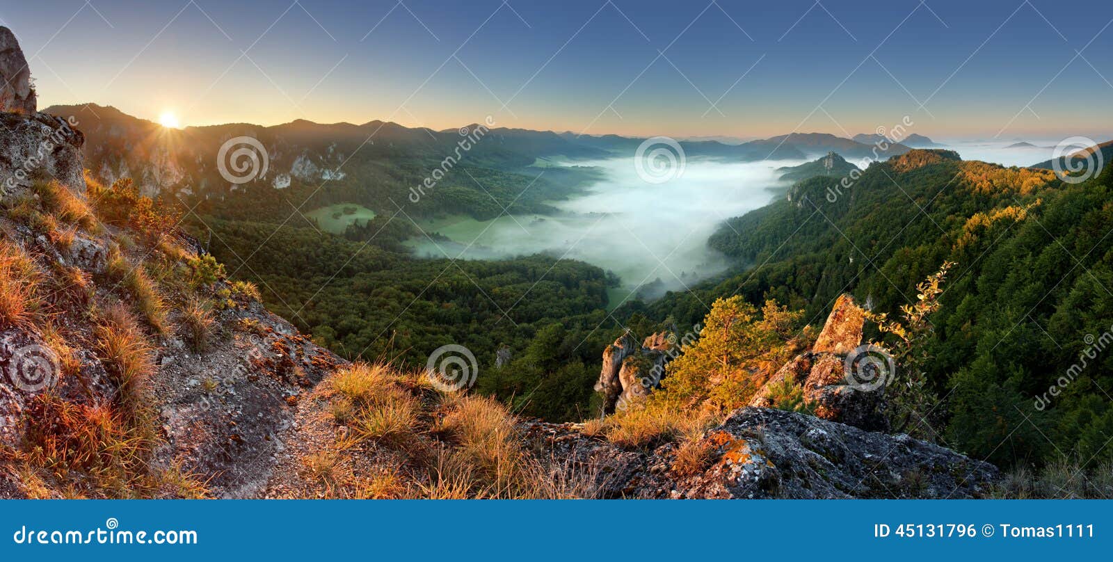 rocky moutain at sunset - slovakia, sulov