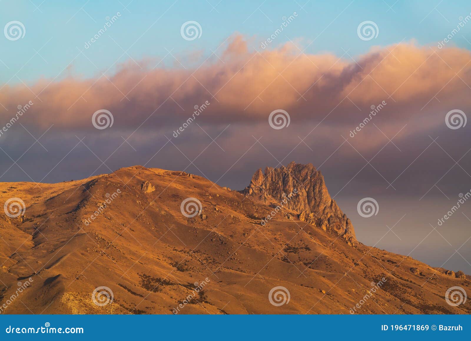 rocky peak of holy mountain beshbarmag located in azerbaijan