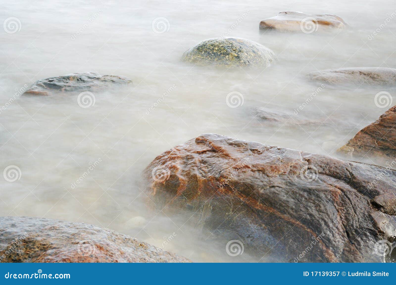 Rocky shore line. stock image. Image of color, pebble 17139357