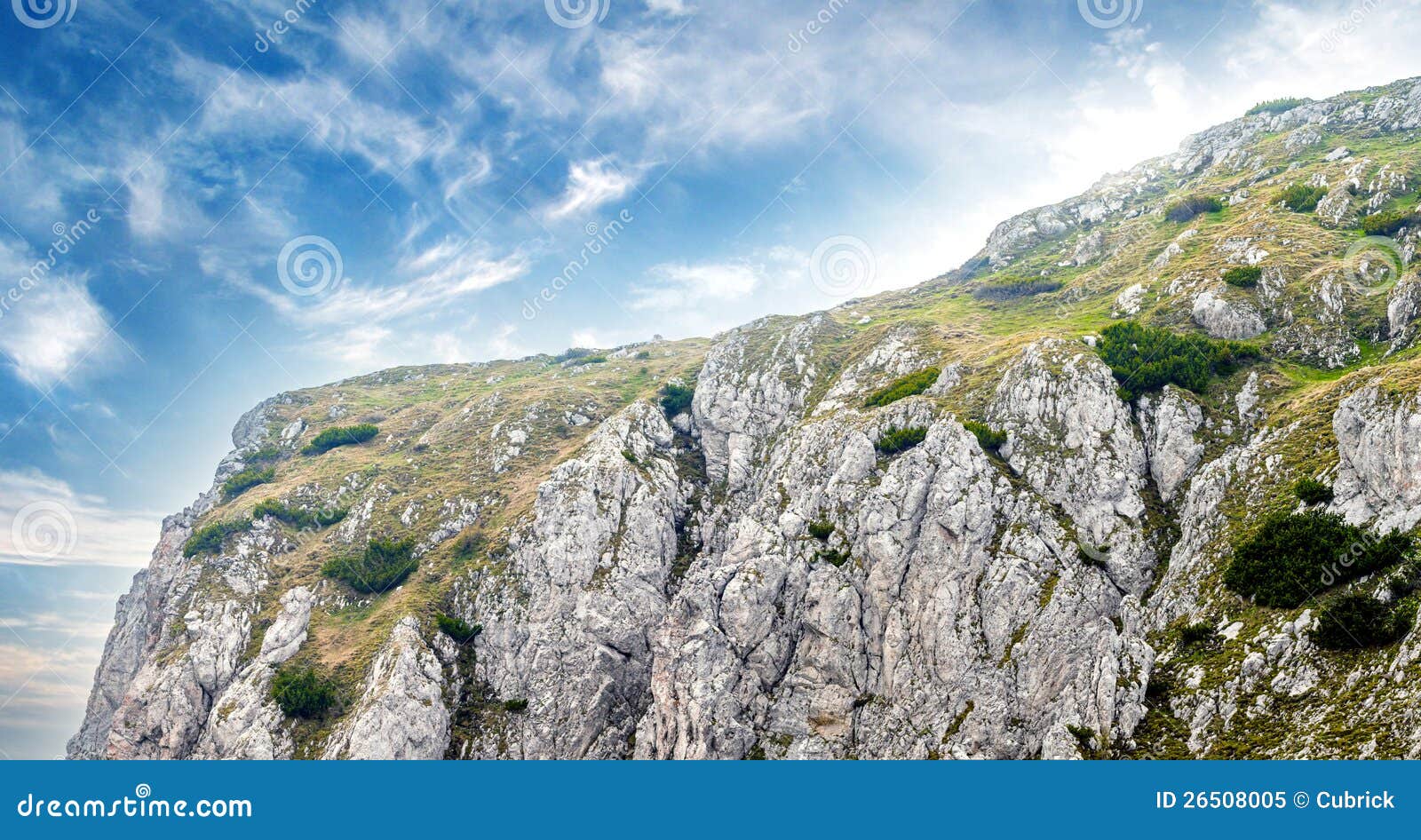 rocky slope with nice sky behind