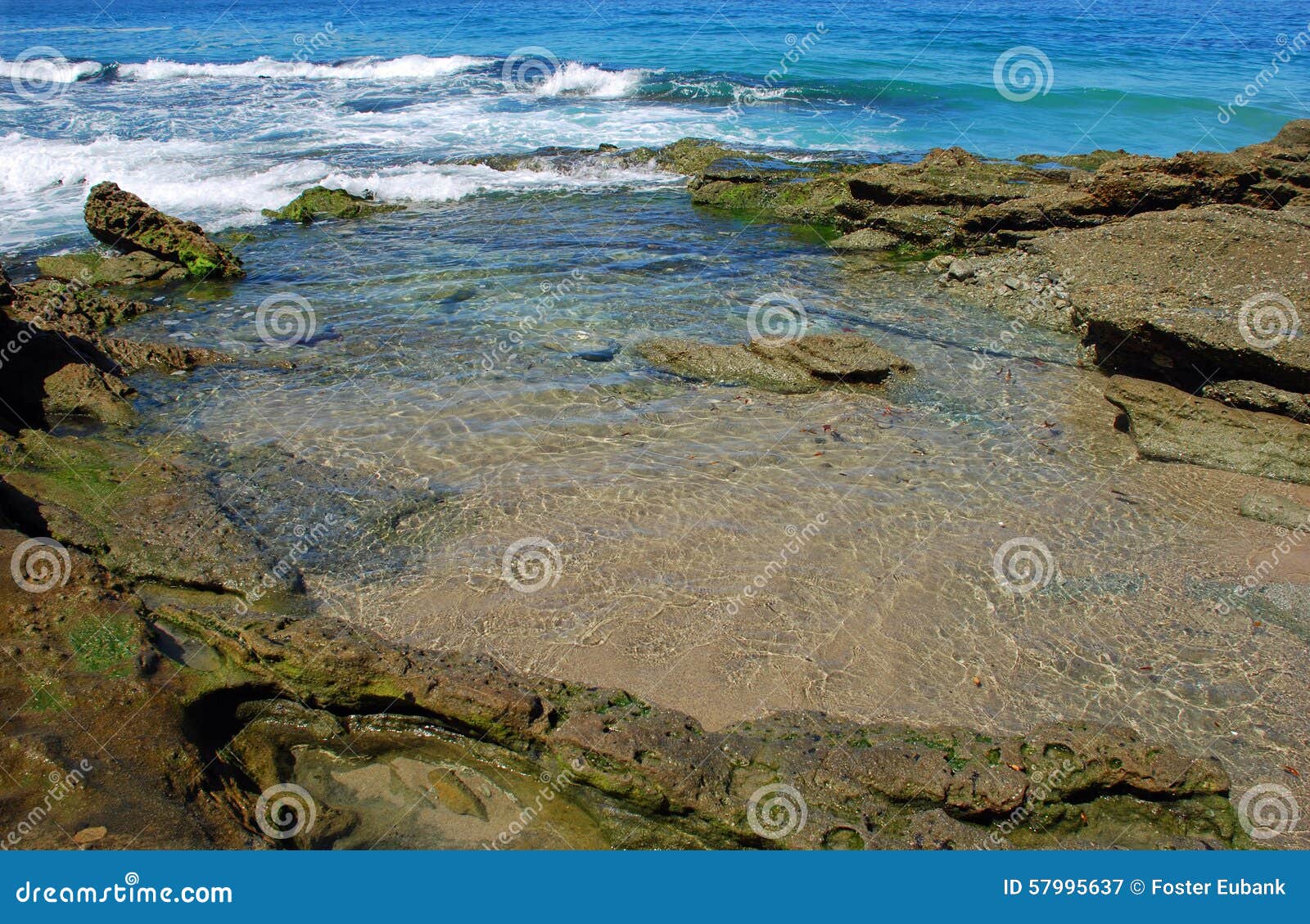 Rocky Tide Pool Scene in Laguna Beach, California. Stock Image - Image