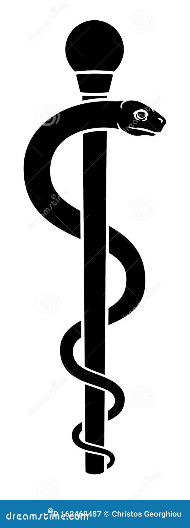 Rod Of Asclepius Vintage Medical Snake Symbol Vector Illustration ...