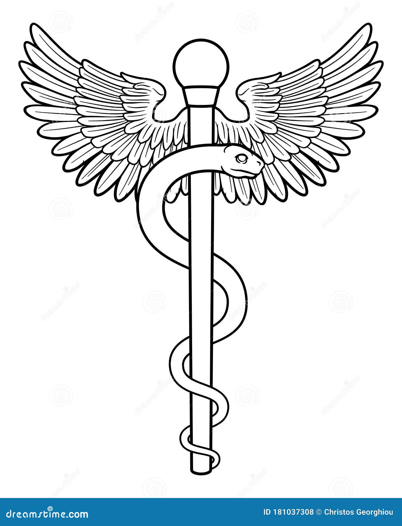 Rod of Asclepius Aesculapius Medical Symbol Stock Vector - Illustration of  design, emblem: 181037308