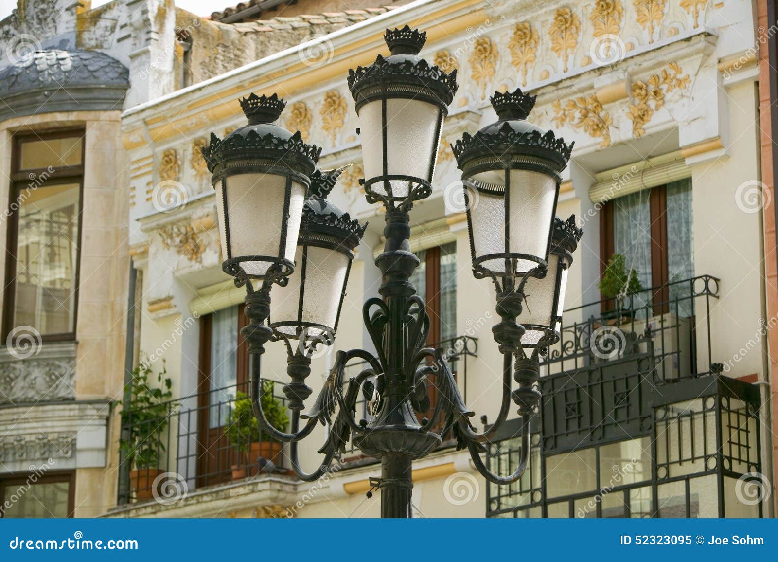 Rod Iron Street Lamps of Avila Spain, an Old Castilian Spanish Village ...