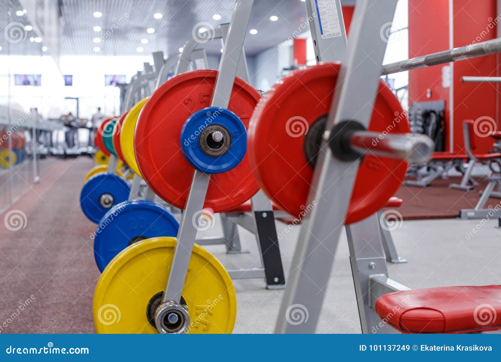 Rod with Weights in the Gym Stock Image Image of kilogram, barbell