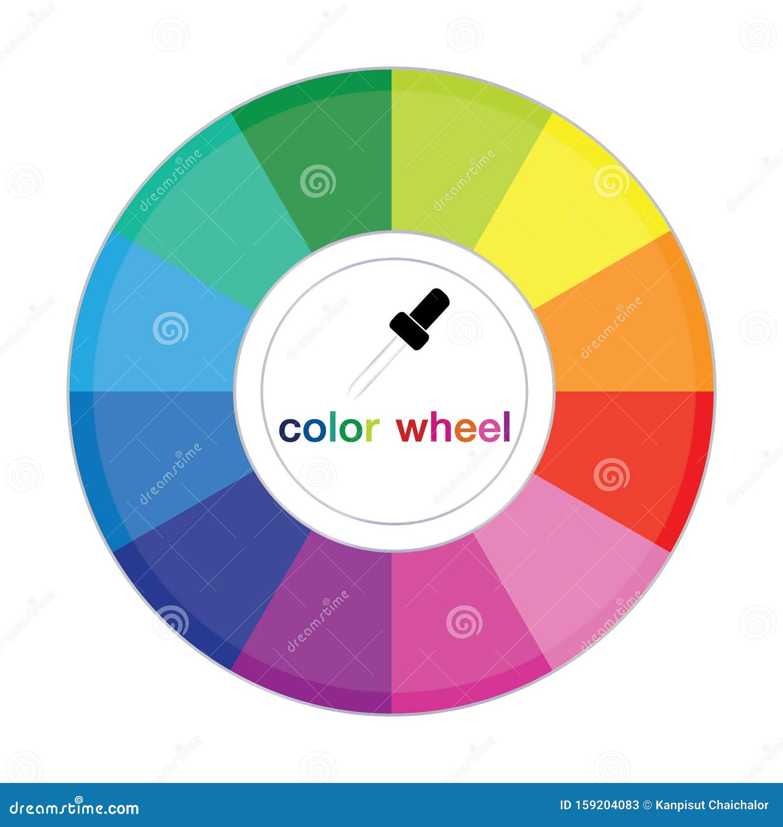 Roda Colorida As Cores Complementares São Opostas Ilustração Stock