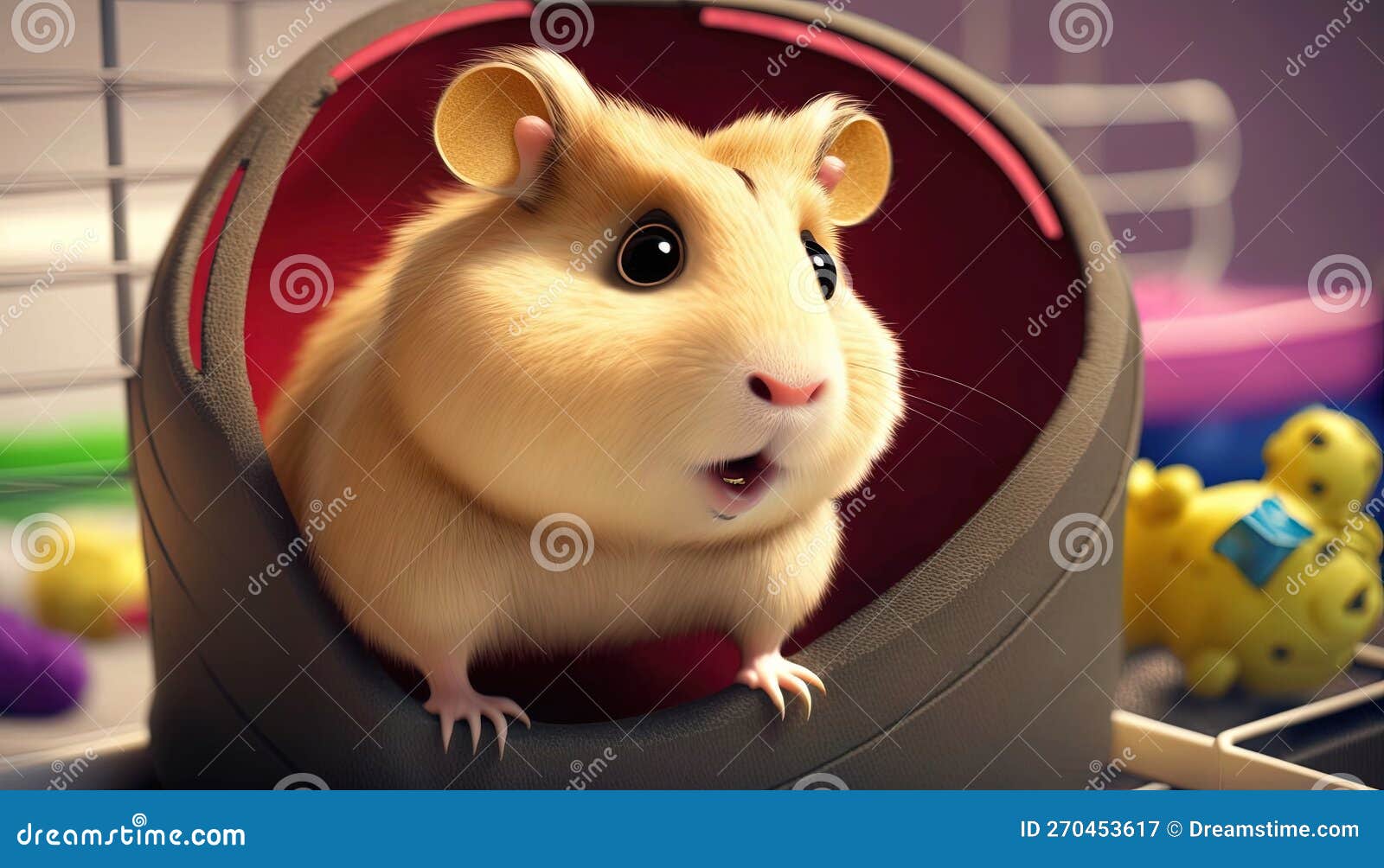 A Rodent is Sitting in a Small Cage on a Computer Keyboard. Generative