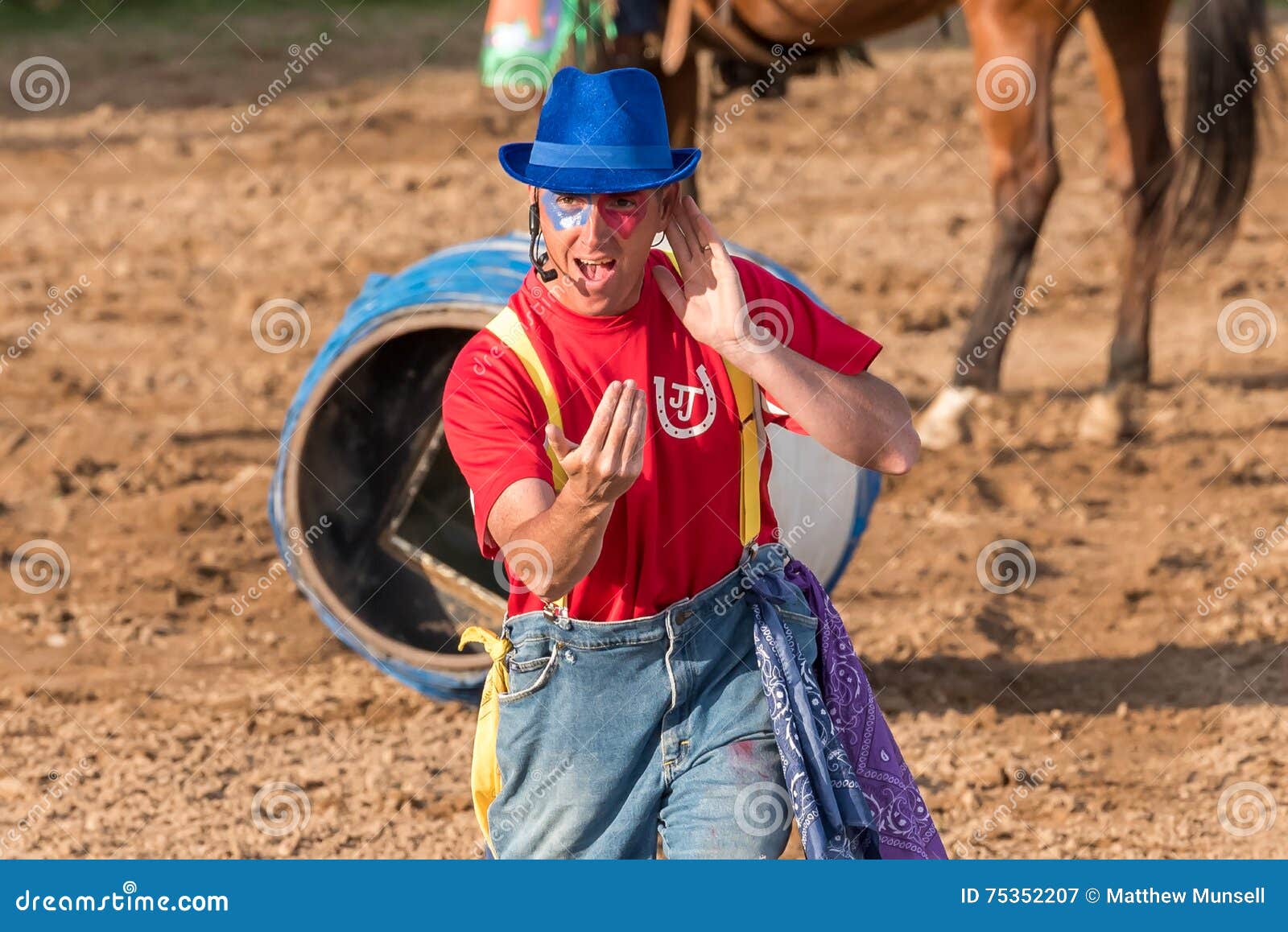 Rodeo Clown editorial photography. Image of bull, crow 75352207