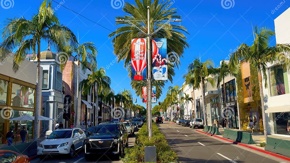 Rodeo Drive in Beverly Hills - LOS ANGELES, UNITED STATES - NOVEMBER 5