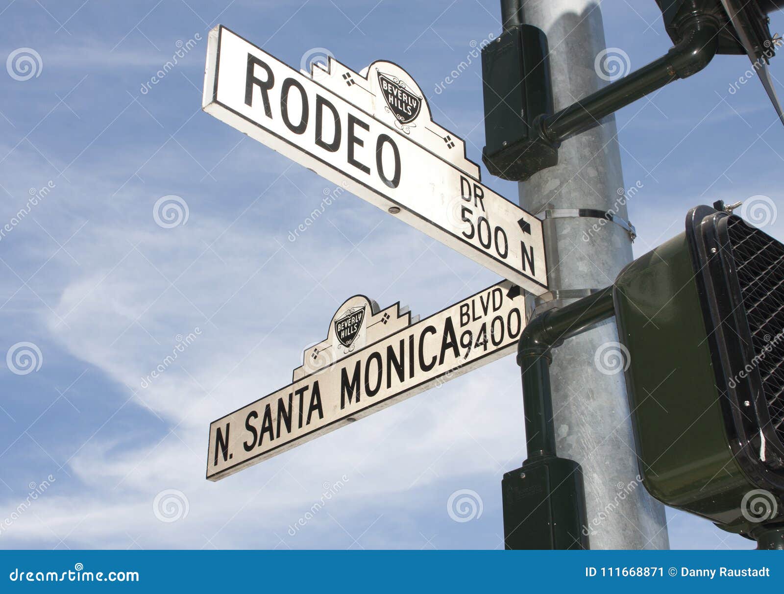 rodeo drive street sign in beverly hills, ca