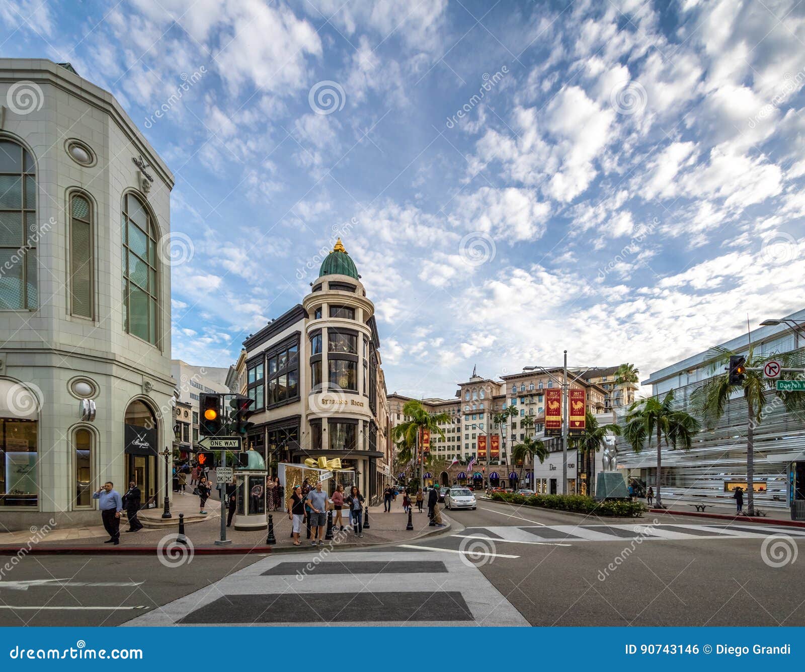 Rodeo Drive Street with Stores in Beverly Hills - Los Angeles ...