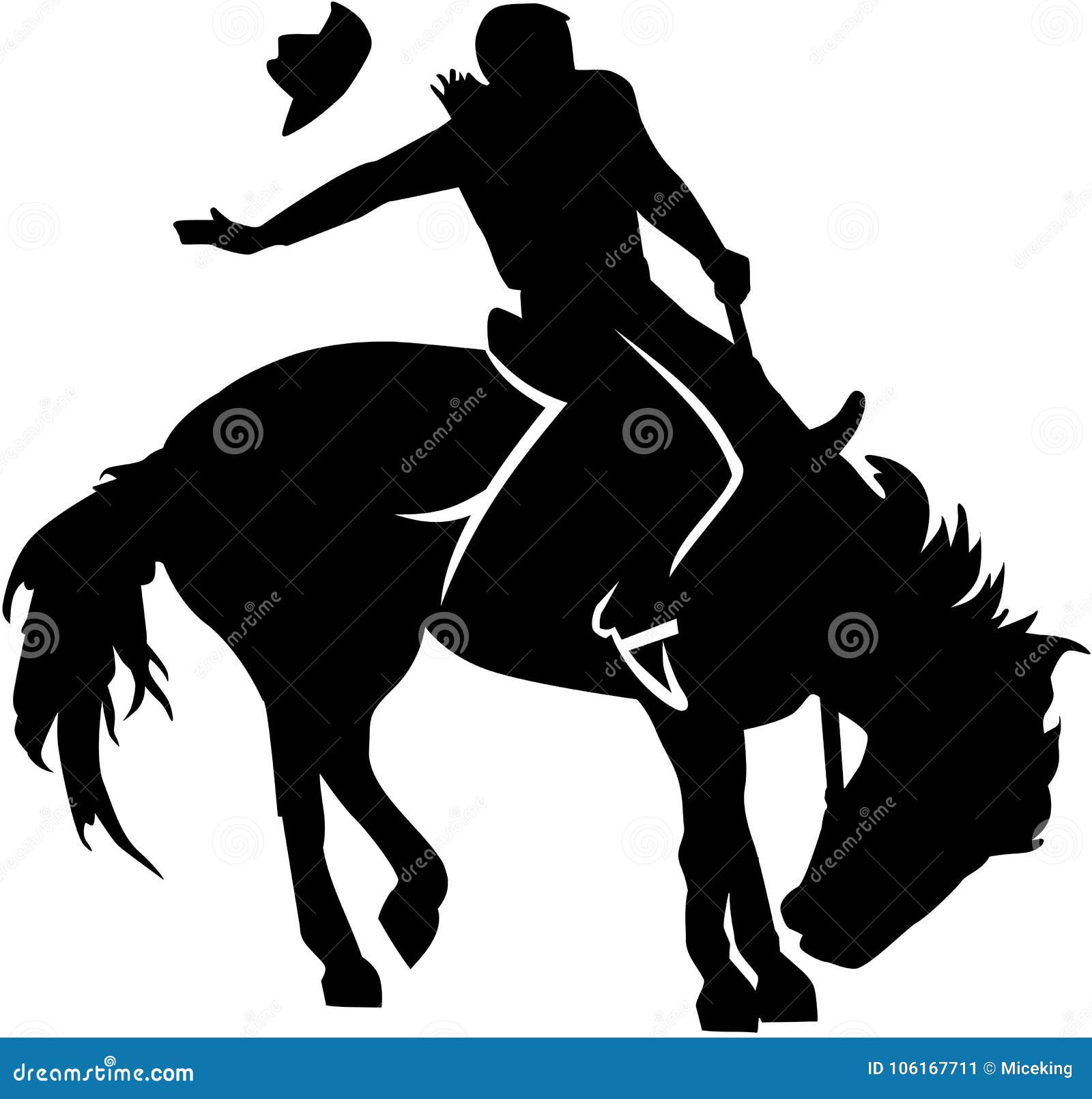 Download Rodeo riding silhouette stock vector. Illustration of ...