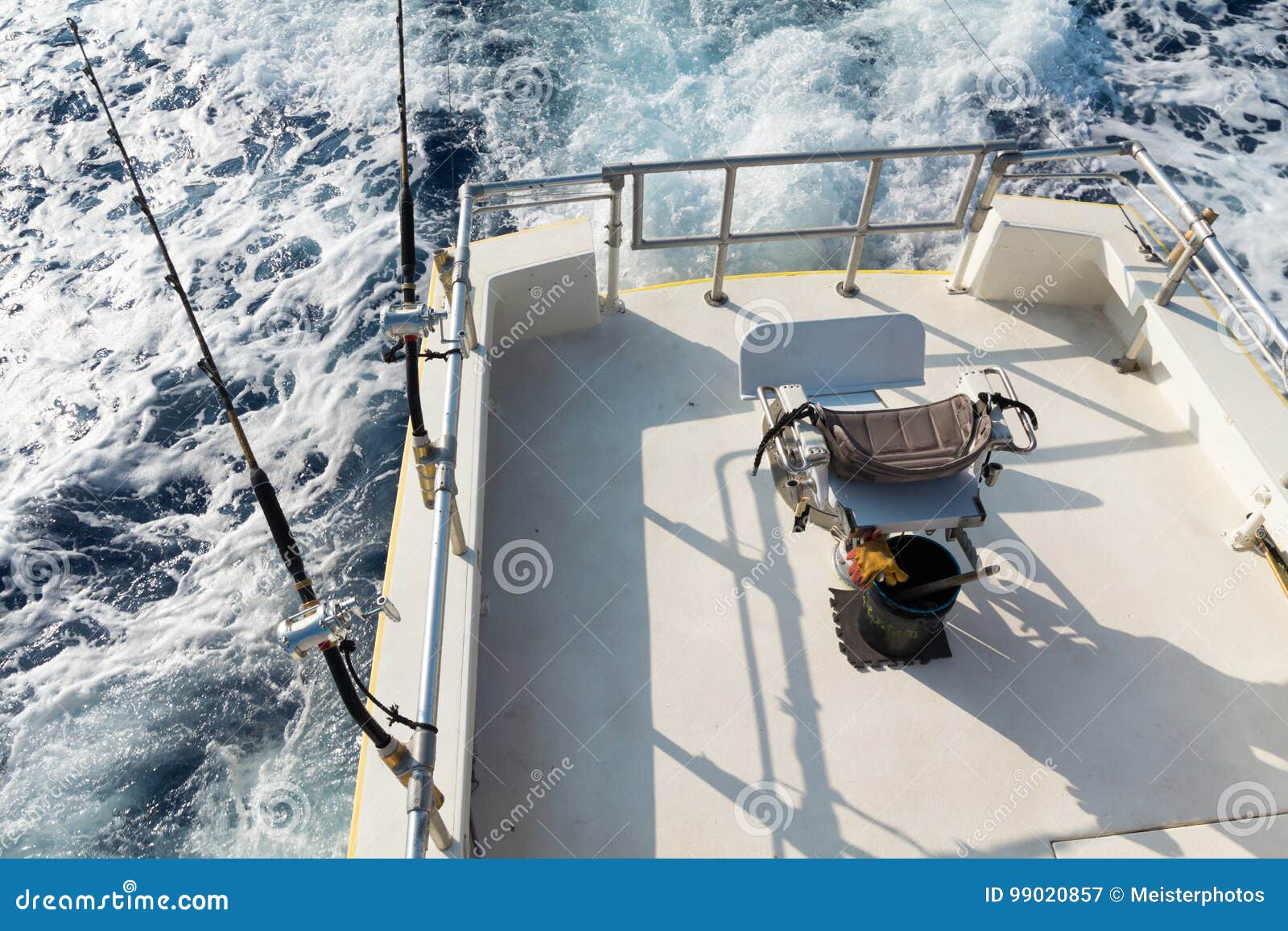 Rods and Reels Set Up on Rail of Boat Stock Image - Image of deep, boat:  99020857