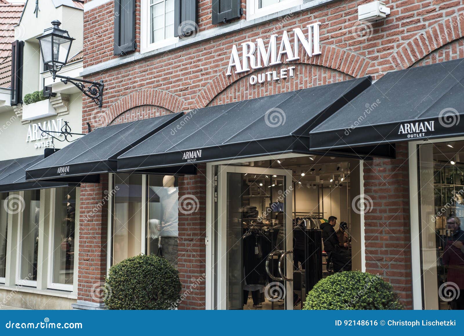 Roermond, Netherlands 07.05.2017 Logo And Shop Of Armani Store Mc Arthur Glen Designer Outlet ...