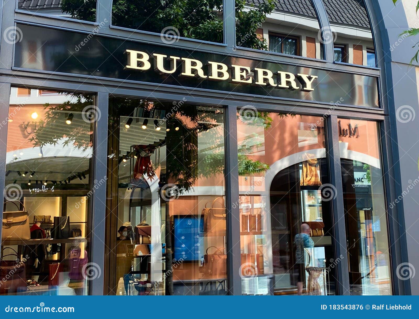 View on Facade with Logo Lettering of Burberry Fashion Company at Shop  Entrance Editorial Photo - Image of showcase, retail: 183543876