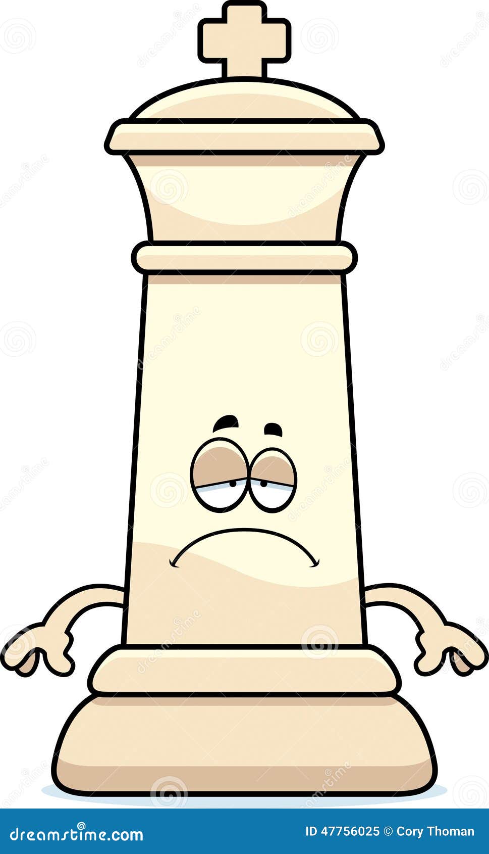 Roi Triste Déchecs De Bande Dessinée Illustration De