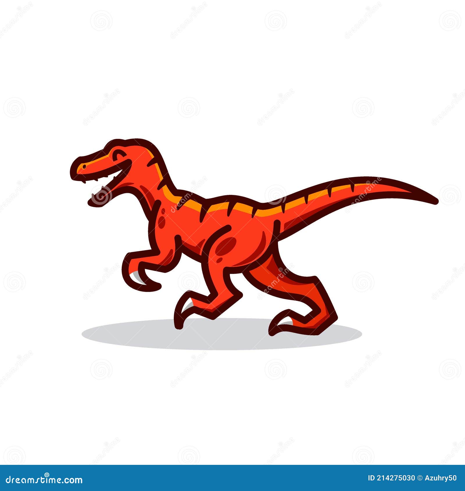 Rojo Raptor Logo Feliz Velociraptor Dinosaurio Vector Ilustración De Dibujos  Animados Lindo Personaje De Dino Para Niños Y Libro D Ilustración del  Vector - Ilustración de mascota, rapaz: 214275030