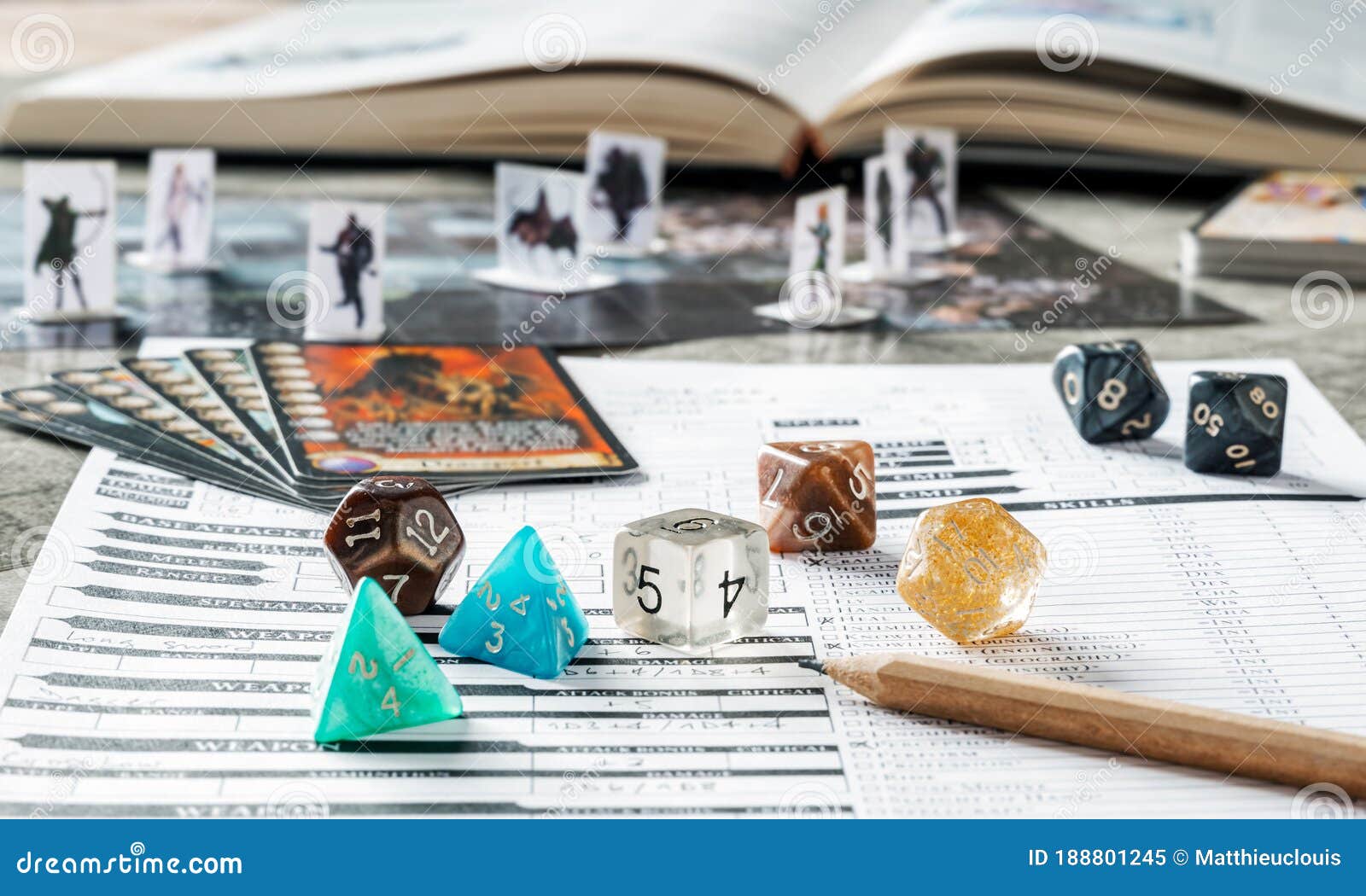 Role Playing Game Set Up Rpg Concept Stock Image Image Of